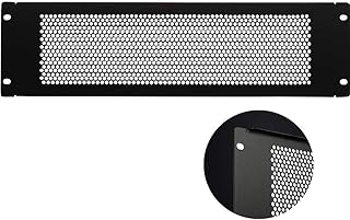 KENUCO Blank Rack Mount Panel Spacer with Venting for 19-Inch Server Network Rack Enclosure Or Cabinet Black (Plate-2U)