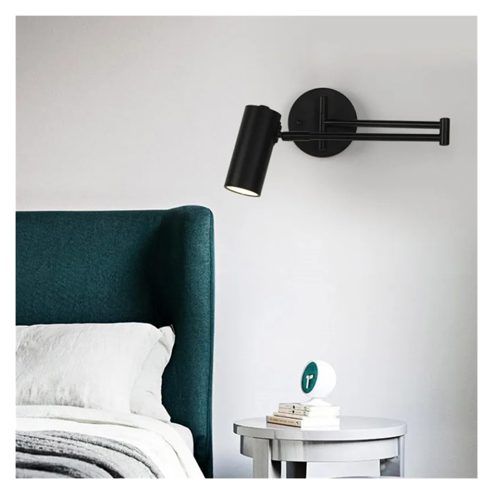 American Bedroom Bedside Long Arm Wall Lamp Compatible with Reading Black Gold Wall Lamps Compatible with Bed Side Study Aisle Living Room Office Decor,Chandeliers led