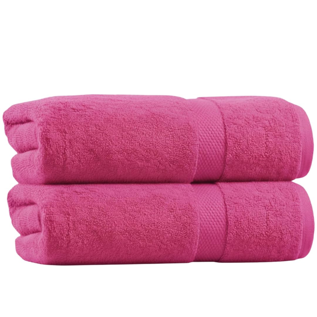 Diamond Tex Premium Super Extra Large Jumbo Bath Sheets 100% Ring Spun Cotton Bathroom Towels 600 GSM Pack of 2 Beach Body Wrap Highly Absorbent Quick Dry Hotel Quality (Hot Pink, 100 x 200cm)
