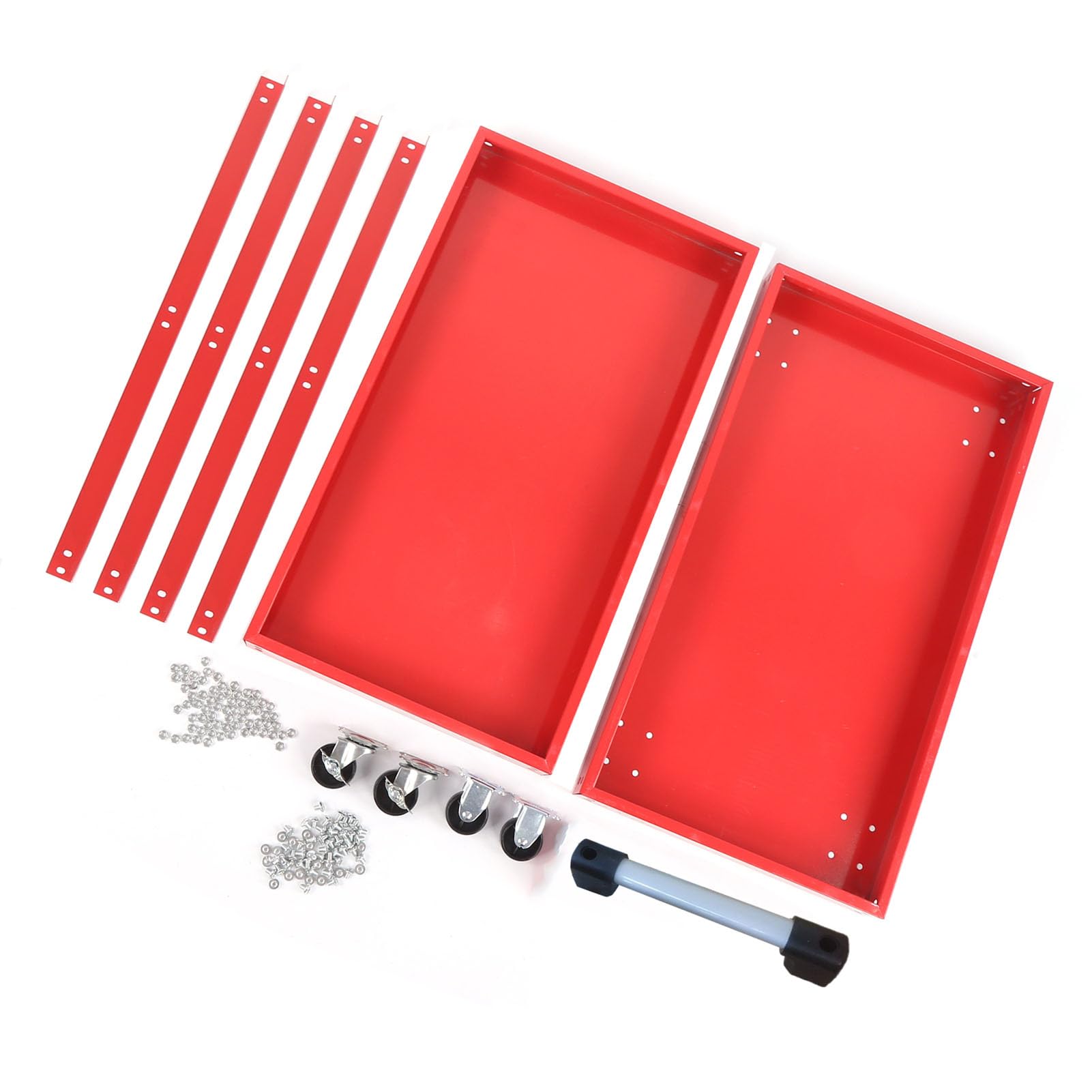 Dioche Carrello Multiuso a 2 Vassoi Carrello Portautensili di Servizio Portaoggetti Mobile Multiuso con Rotelle a 2 Vassoi per Officine di Riparazione Auto