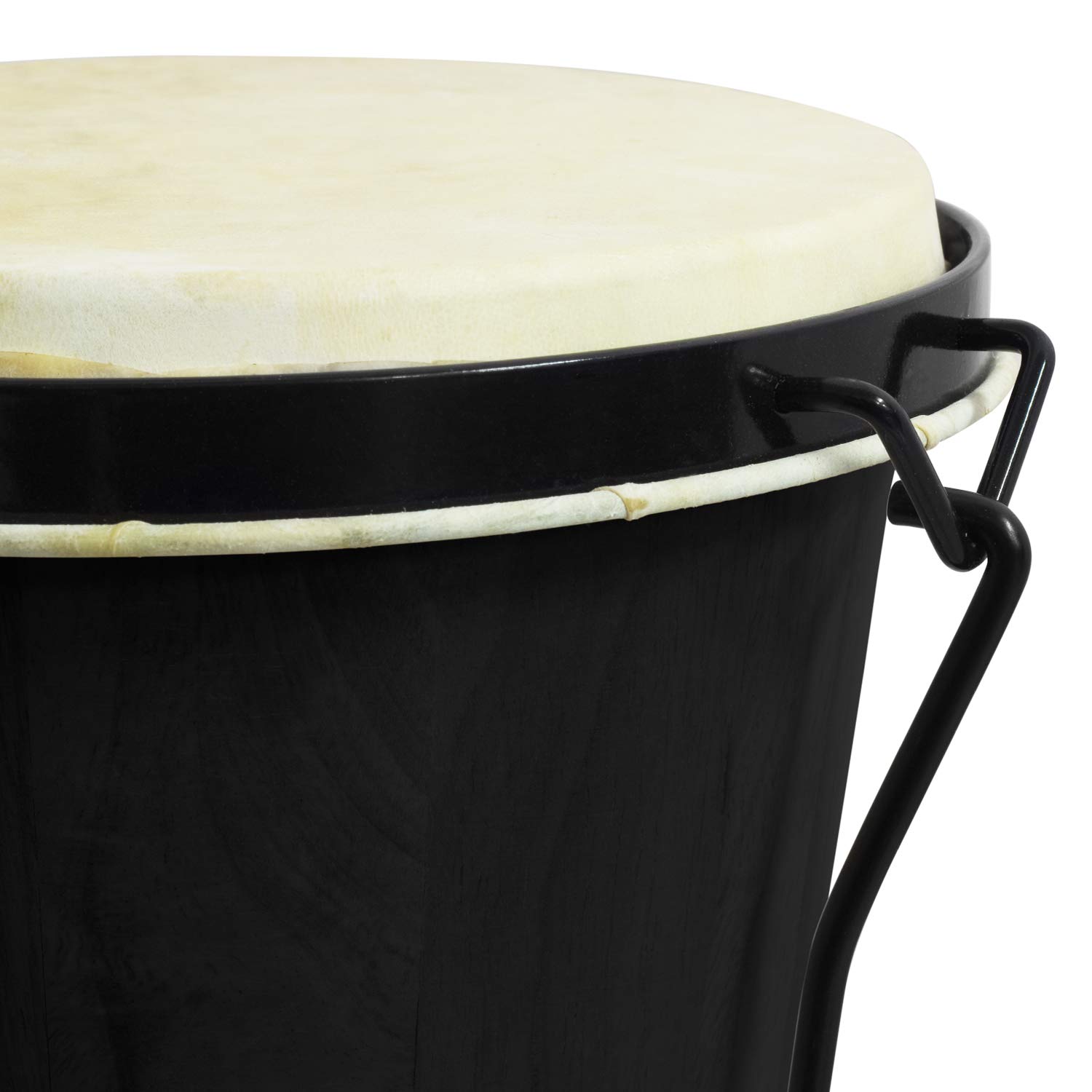 Bongos 15,2 cm & 17,8 cm Beginners Oak Bongo Drums – Bongos nero opaco con custodia imbottita BON7-BK