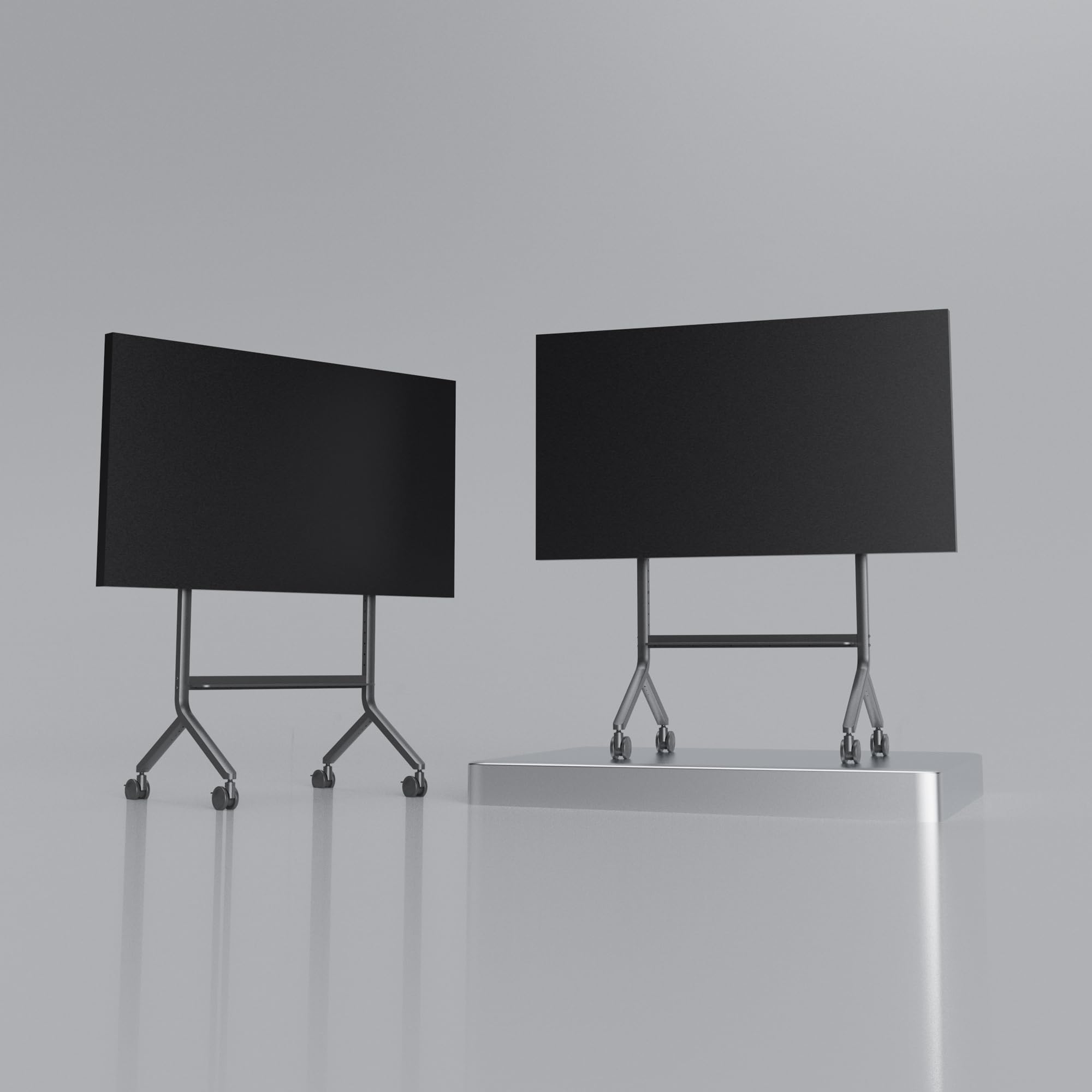 Ergosolid P100G Supporto Mobile Professionale per Schermi Interattivi e Televisori 65"–90" – Carrello TV Robusto per Schermi Multimediali