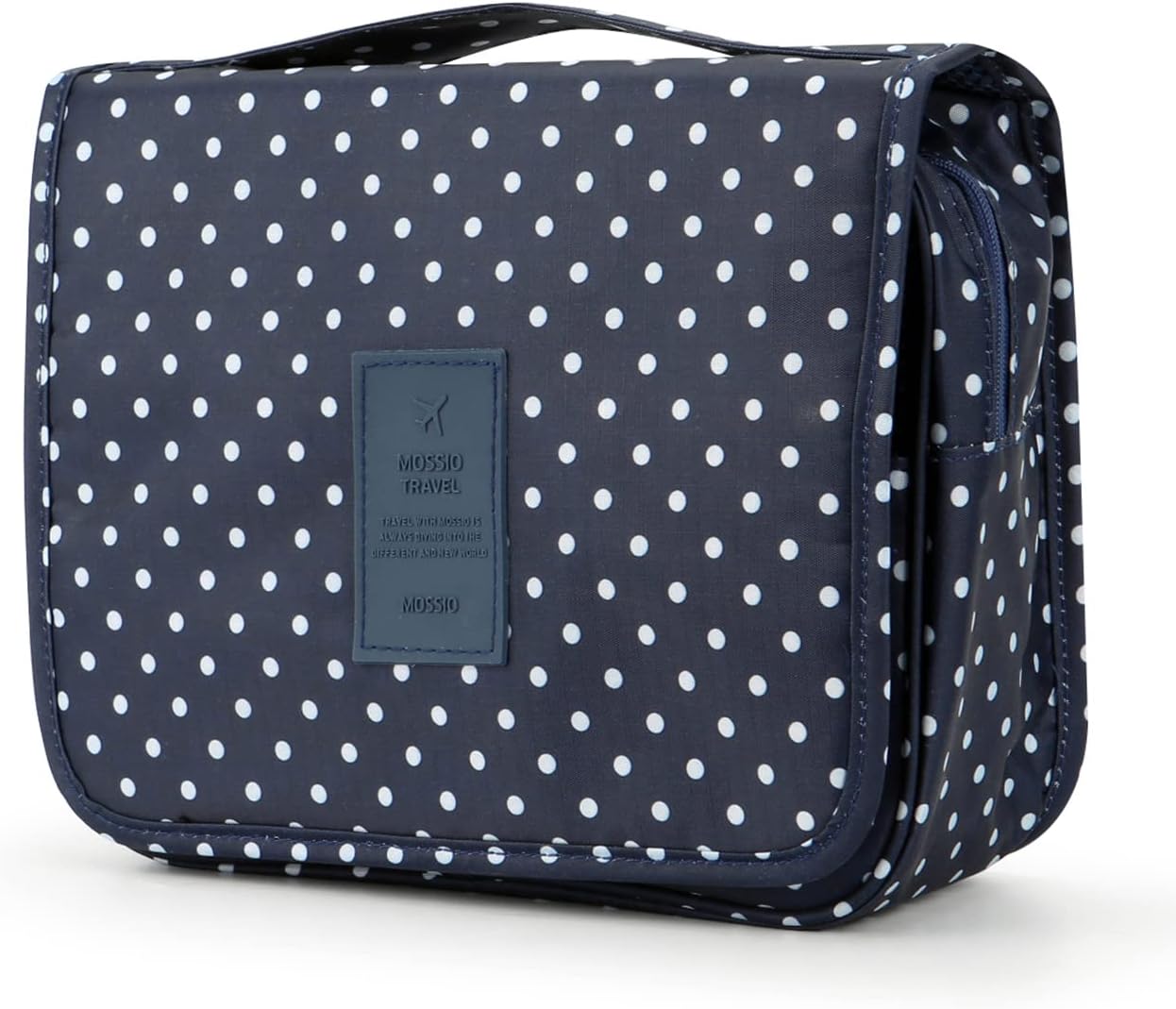 Travel Toiletry Bag,Mossio Airplane Backpack Tote Organizer Insert with Handle Polka Dot