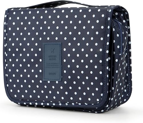 Mossio Neceser colgante – Organizador grande de viaje de maquillaje cosmético para hombres y mujeres con gancho resistente 01-azul cielo,Beige,Azul
