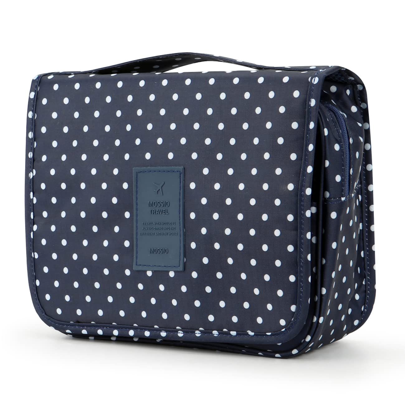 Mossio Polyester Travel Toiletry Bag,Airplane Backpack Tote Organizer Insert with Handle Polka Dot
