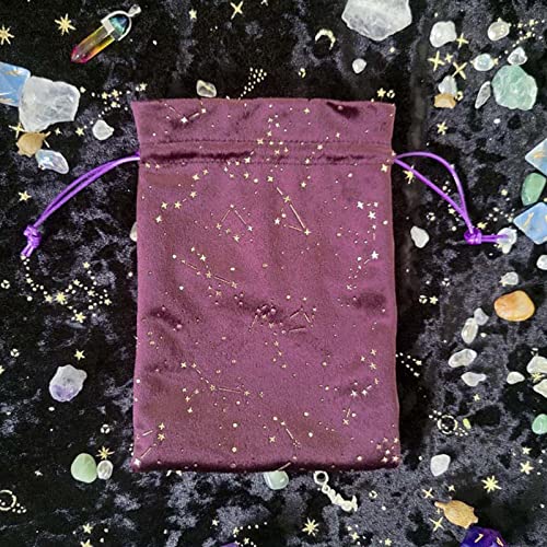 Bolsa pequena para joias, Padrão de estrela portátil titular de cartão de tarô, Saco de armazenament