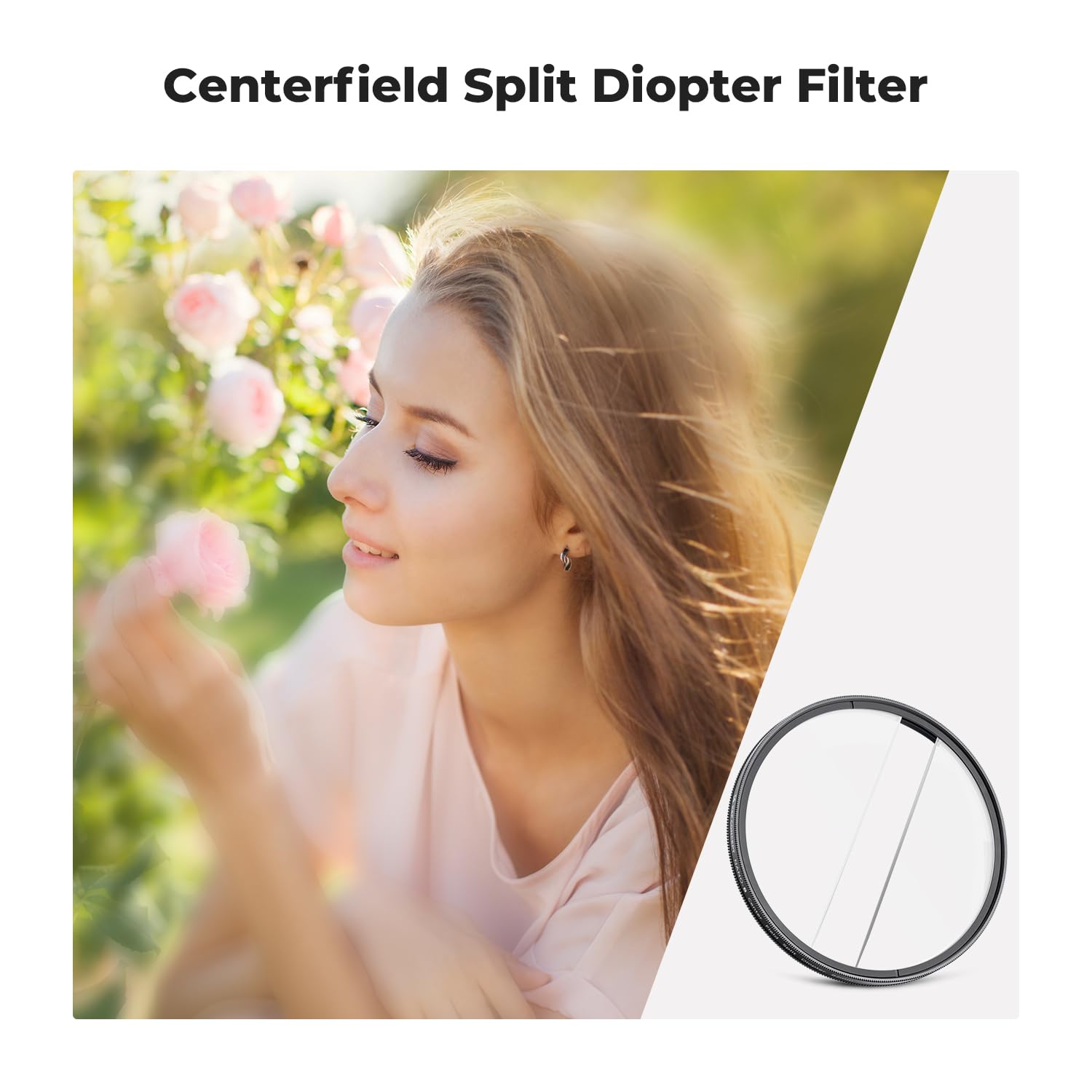 K&F CONCEPT 58mm Centerfield Split Diopter Filter Double Glass Special Effect Camera Lens Filter (Nano-B Series) - Image 2