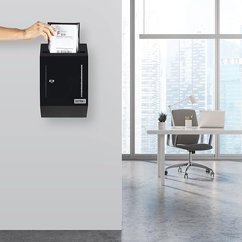 Miniatura 63 de Durabox Caja fuerte de depósito a través de la puerta, 12 x 6 x 15 pulgadas, buzón de acero resistente con cerradura para recibir correo, cheques