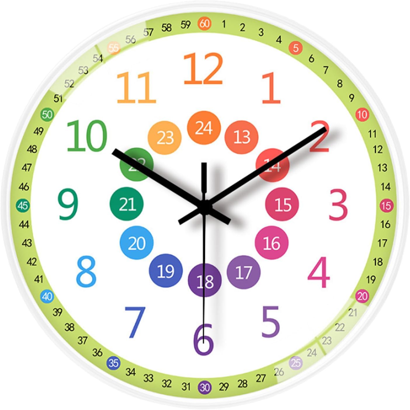 Teaching Time Clock for Kids Telling Time Teaching Clock, Colorful Learning
