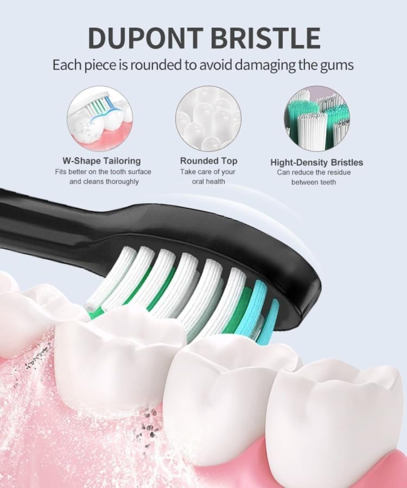 Cepillo de dientes eléctrico: múltiples modos de cepillado cerdas Dupont | Temporizador de 2 minutos y recordatorio de 30 segundos | Recargable con estuche de viaje para el cuidado bucal de adultos