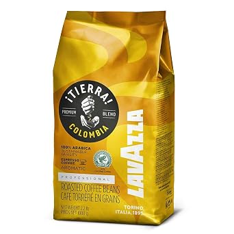 Lavazza TIERRA! Colombia 100% Arabica Whole Bean Espresso, Coffee, 2.2 Pound ,Notes of tropical fruit are accompanied by scents of lime peel and jasmine