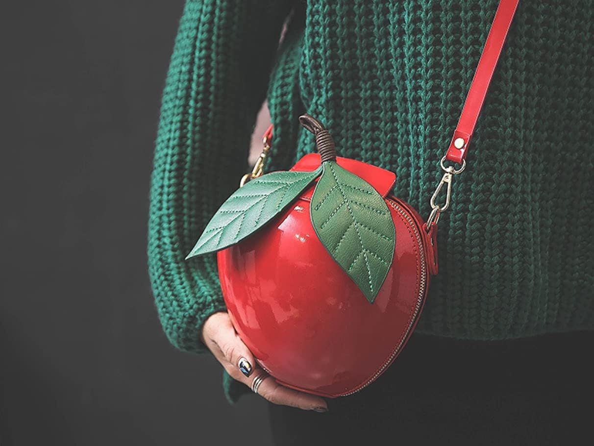 Apple Shape PU Women Crossbody Messenger Shoulder Bags Cute cartoon Satchel Lolita Casual Leather Handbag Purse - Image 2