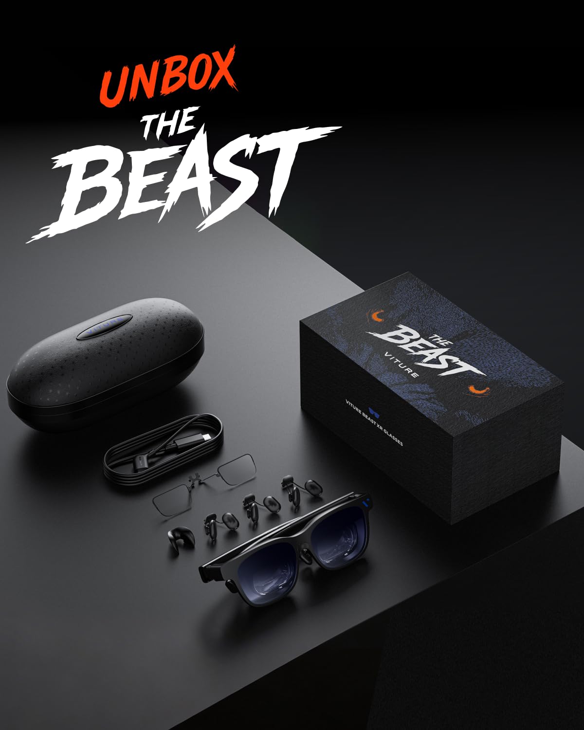 VITURE Beast Occhiali AR/XR, 174" 1200p 120Hz, 58° FOV, 1250 nit (Regular) | con Sony Micro-OLED, 3DoF integrato, HARMAN Audio, regolazione 9 livelli, per iPhone/Mac/Android/PC/Steam Deck/Switch 2