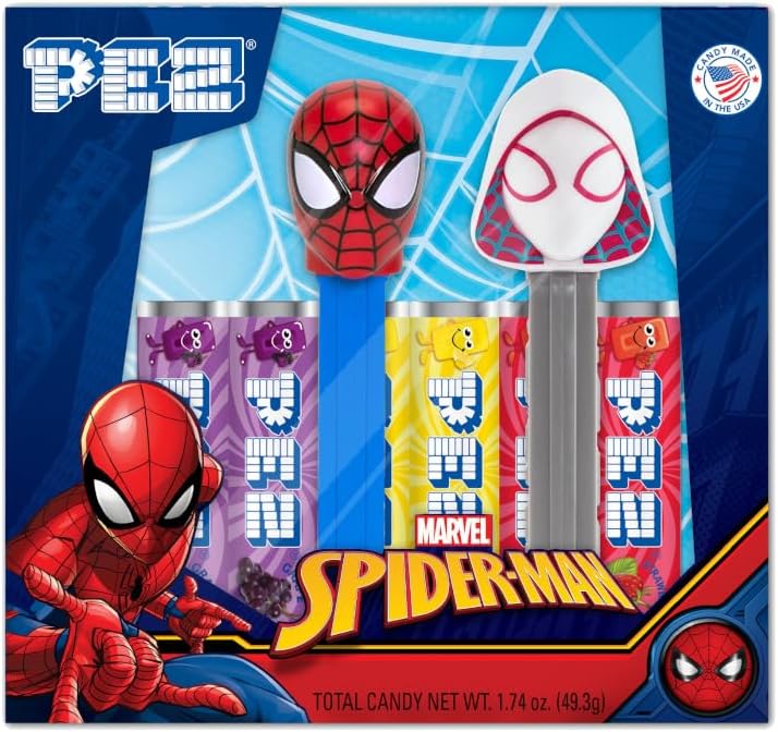 Pez Candy Marvel Spiderman Gift Set - 2 Dispensers & 6 Pez candy