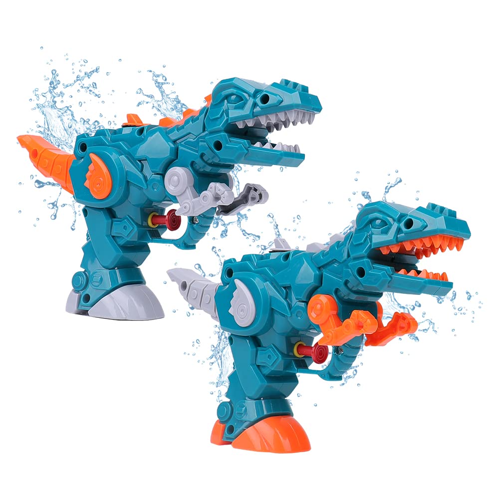 Levfao Dinosaur Water Gun for Kids Squirt Guns Toy Summer Outdoor Water Fighting Play Toys Gifts for Boys Girls Children(2 Pack)