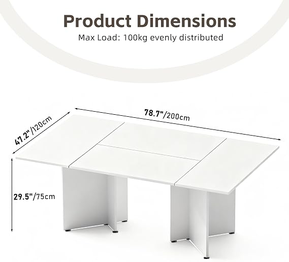 Large Conference Table – Long Rectangular Desk for 8-20 People, for Workplace, Seminar & Training Rooms, Office & Meeting Room Easy Assembly (Chairs Not Included)