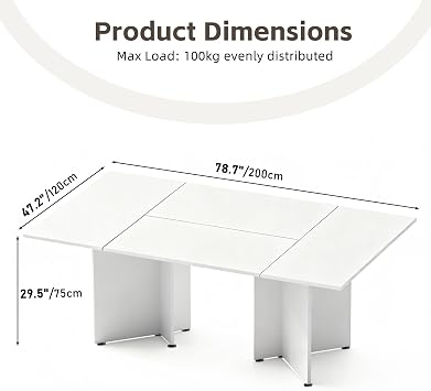 Large Conference Table – Long Rectangular Desk for 8-20 People, for Workplace, Seminar & Training Rooms, Office & Meeting Room Easy Assembly (Chairs Not Included)