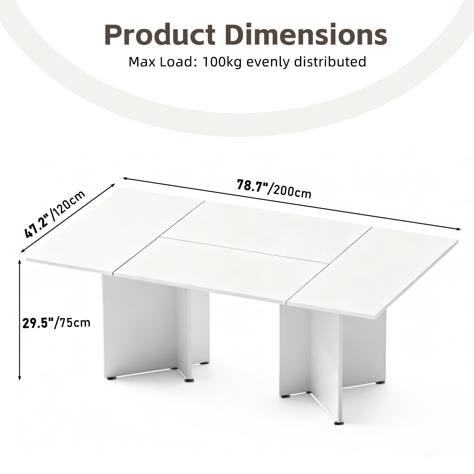 Mesa de conferencias grande, escritorio rectangular largo para 8 a 20 personas, para lugar de trabajo, seminarios y salas de entrenamiento, oficina y sala de reuniones, fácil montaje (sillas no