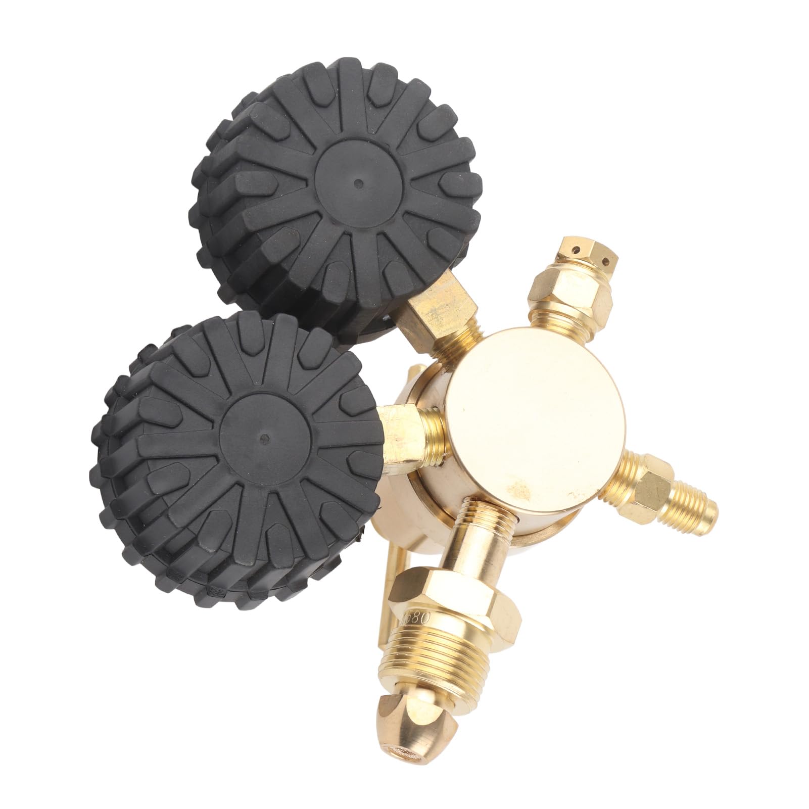 Cocoarm Regulador de Nitrógeno Regulador de Gas de Doble Calibre de Latón de 0 a 800 PSI con en T Medidores de Fácil Lectura para Limpieza del HVAC Pruebas de Presión y Control de Cilindros (Estados