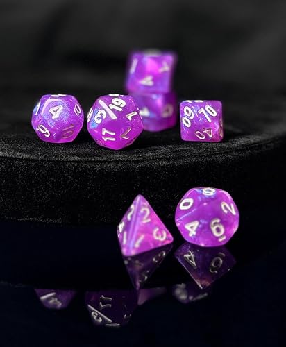 Vista 33 de DND - Juego de 7 dados poliédricos pastel únicos para D&D, Calabozos y Dragones, juegos de rol, RPG, accesorios MTG - Juego de sistema D20