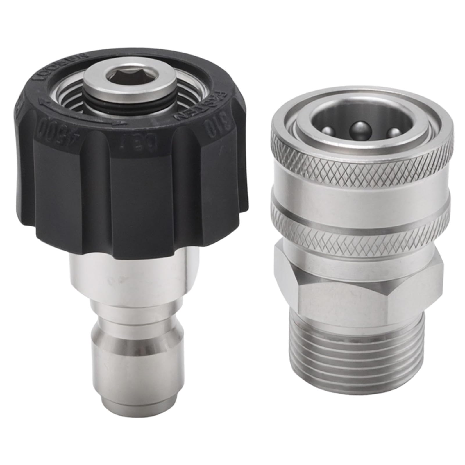 Schnellkupplungsadapter aus Edelstahl, Adapter von M22 auf 1/4-Zoll für Hochdruckreiniger, zum Anschluss von Hochdruckreiniger-Pistolen und -Schläuchen