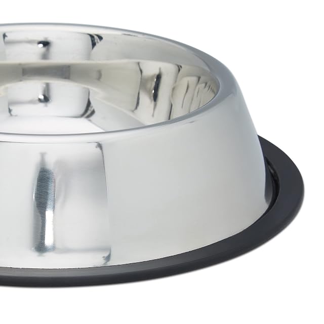 Foto 6 de 6 de Relaxdays Set 2 Comederos Perro, Cuenco Agua, Comida, Antideslizante, Bebedero Acero Inoxidable Talla L, 0,75L