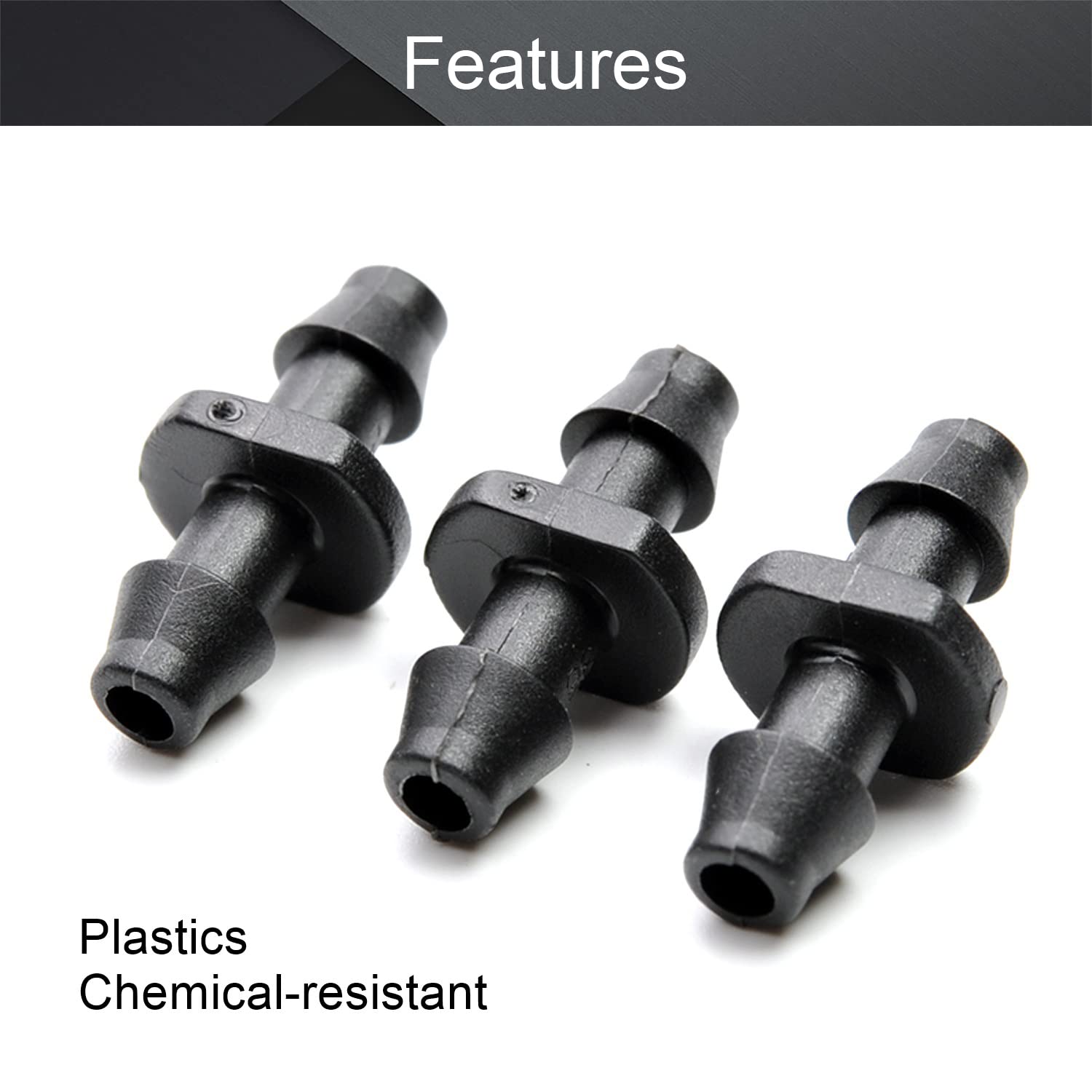 30 Raccordi A Doppio Barb Per Irrigazione 4/7 Mm In Plastica Nera - MroMax Per Tubi Da Giardino - 5