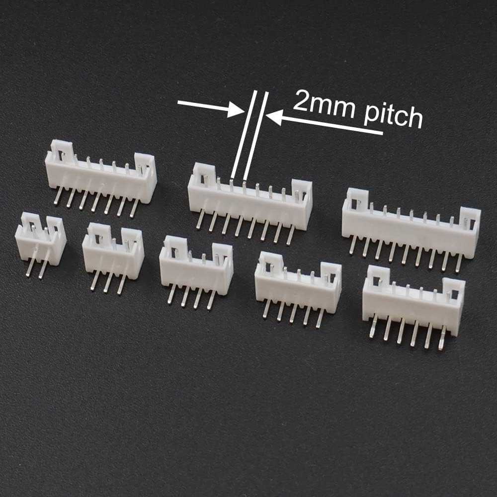 GTIWUNG 200 sztuk JST-PH 2,0 mm zestaw gniazd, adapter o rozstawie 2,0 mm z zaciskiem pin do krympowania JST 2/3/4/5/6 Pin Typ wejścia bocznego, prostopadły łącznik