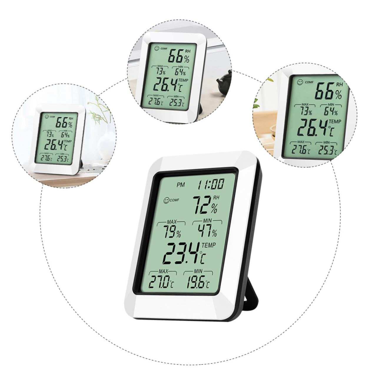 HANABASS 2pezzi Termometro Elettronico Per Umidità e Monitor Portatile Per Display Consumo Ridotto Facile Usare Batteria