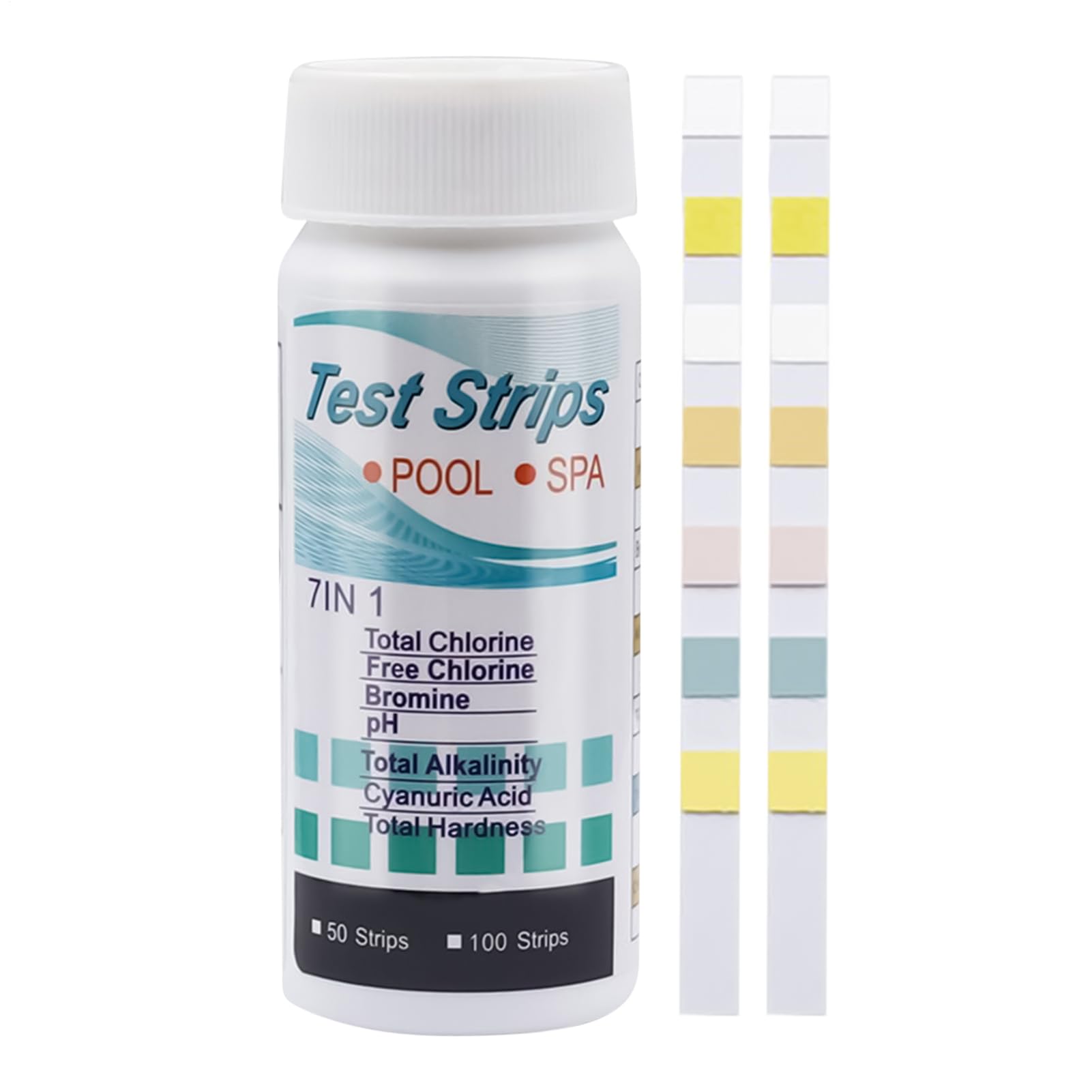 Spa Test Strips, Quick Swimming Pool Test Strips, Long Lasting Multifunctional Quick Results Testing Paper Set for Pond Freshwater Saltwater Hot Tub Spa