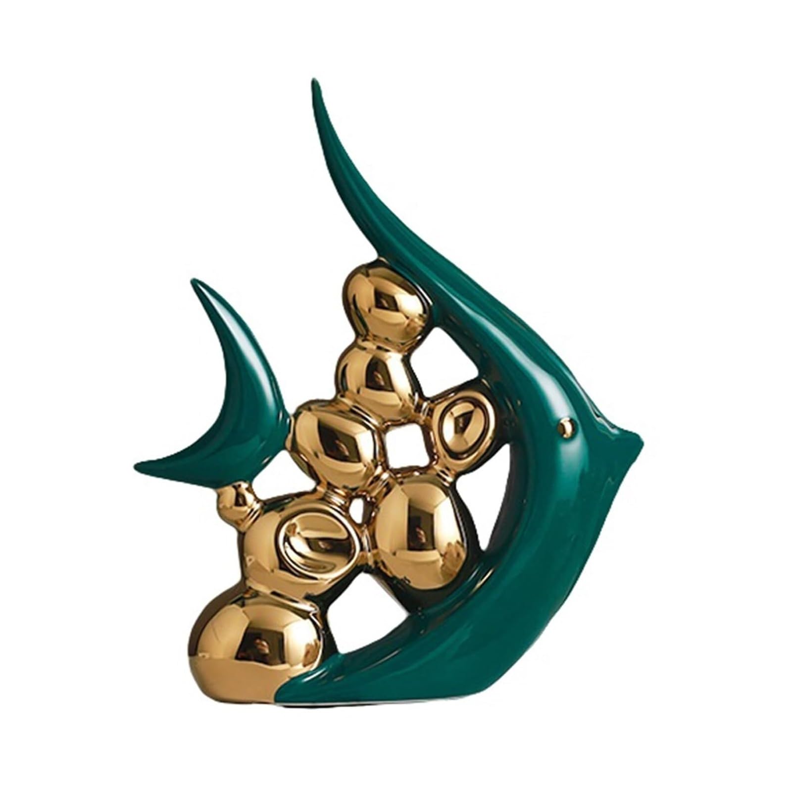 Regalos para Mujeres Figuras de Peces cerámica, Estatua Arte Abstracto Moderno, centros Mesa del océano Decoración para estanterías(B3)
