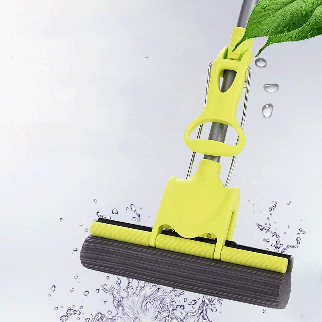Fregona de Esponja de PVA para el hogar de la Cocina, fregona de Esponja de Espuma de PVA con Rodillo cuádruple súper Absorbente, Limpiador de Pisos Multiusos, Verde