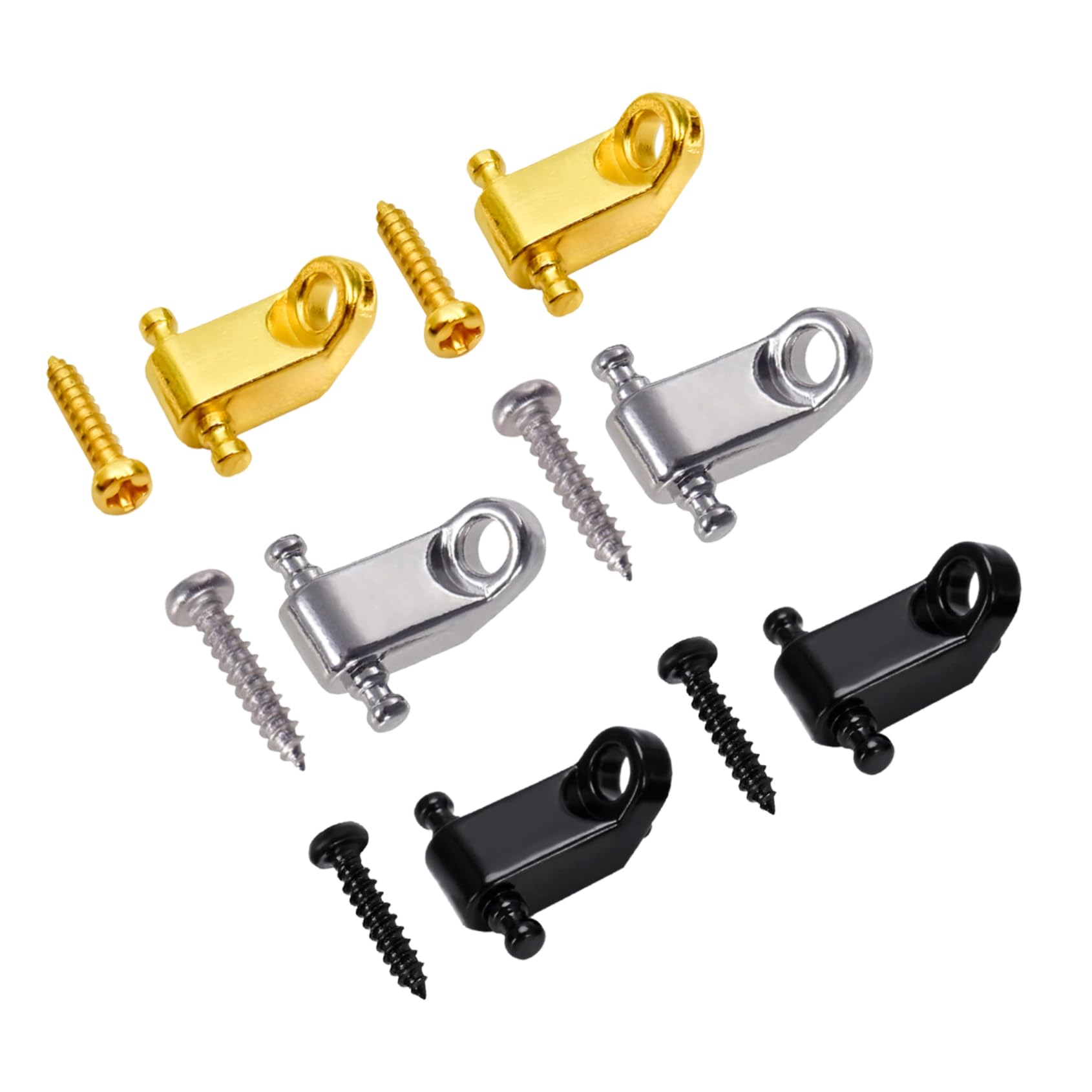 6 Pcs Guitar String Tree Retainers, Metal Standard Roller String Guides, for Fender Strat Tele LP Electric Guitar Parts