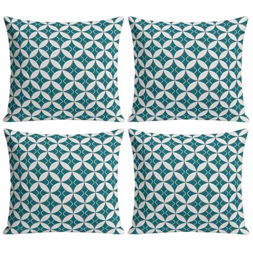 Abstract Geometric Pillow Covers 18x18 Inch Set of 4, Vintage