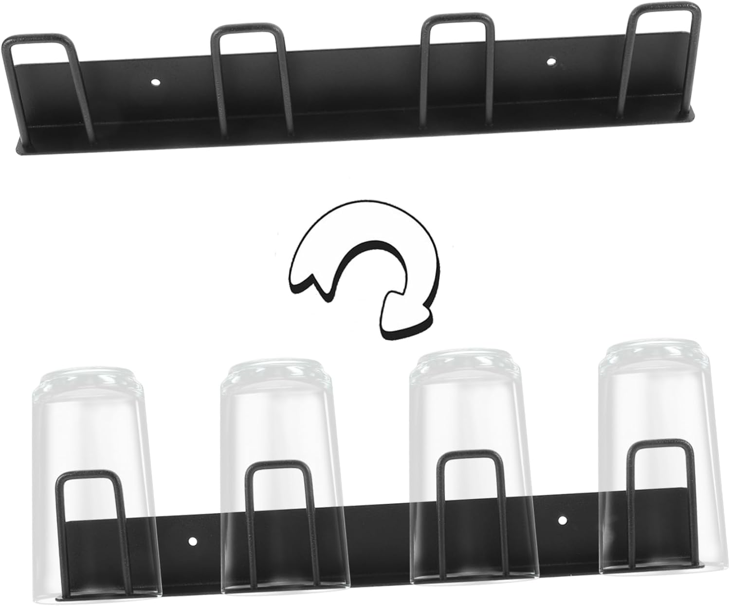 ABOOFAN 2Pcs Wall Mounted Cup Holder Modern Mug Hooks for Home Storage Space Saving Kitchen Accessory for Office Bar and Dining Room Decor