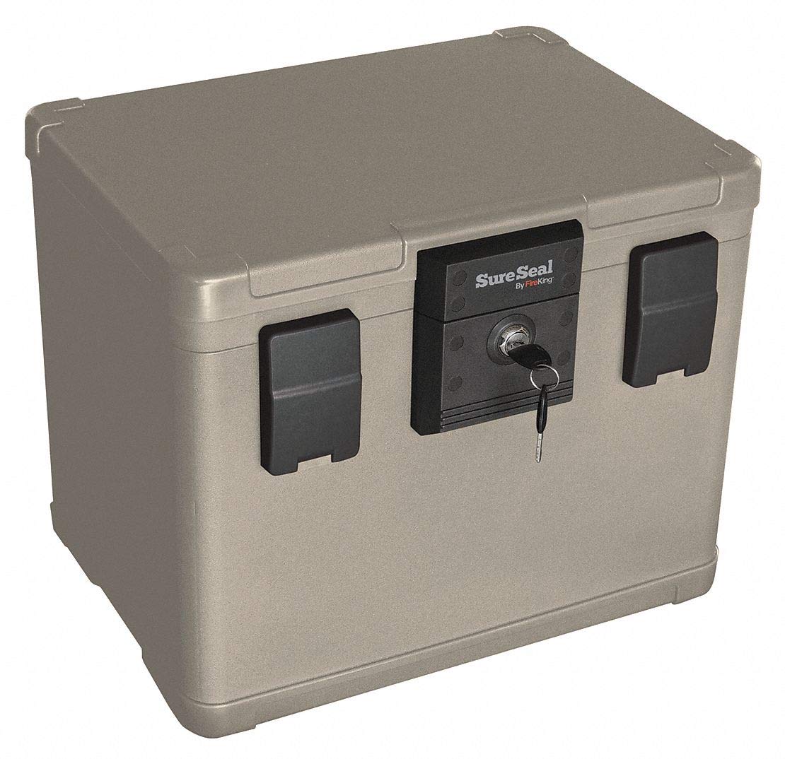 Wholesale CASE of 2 - FireKing SureSeal .6cu ft. Media Fire File Chest-Media File Fire Chest, Ltr, Waterproof, 6 Cu Ft, Taupe
