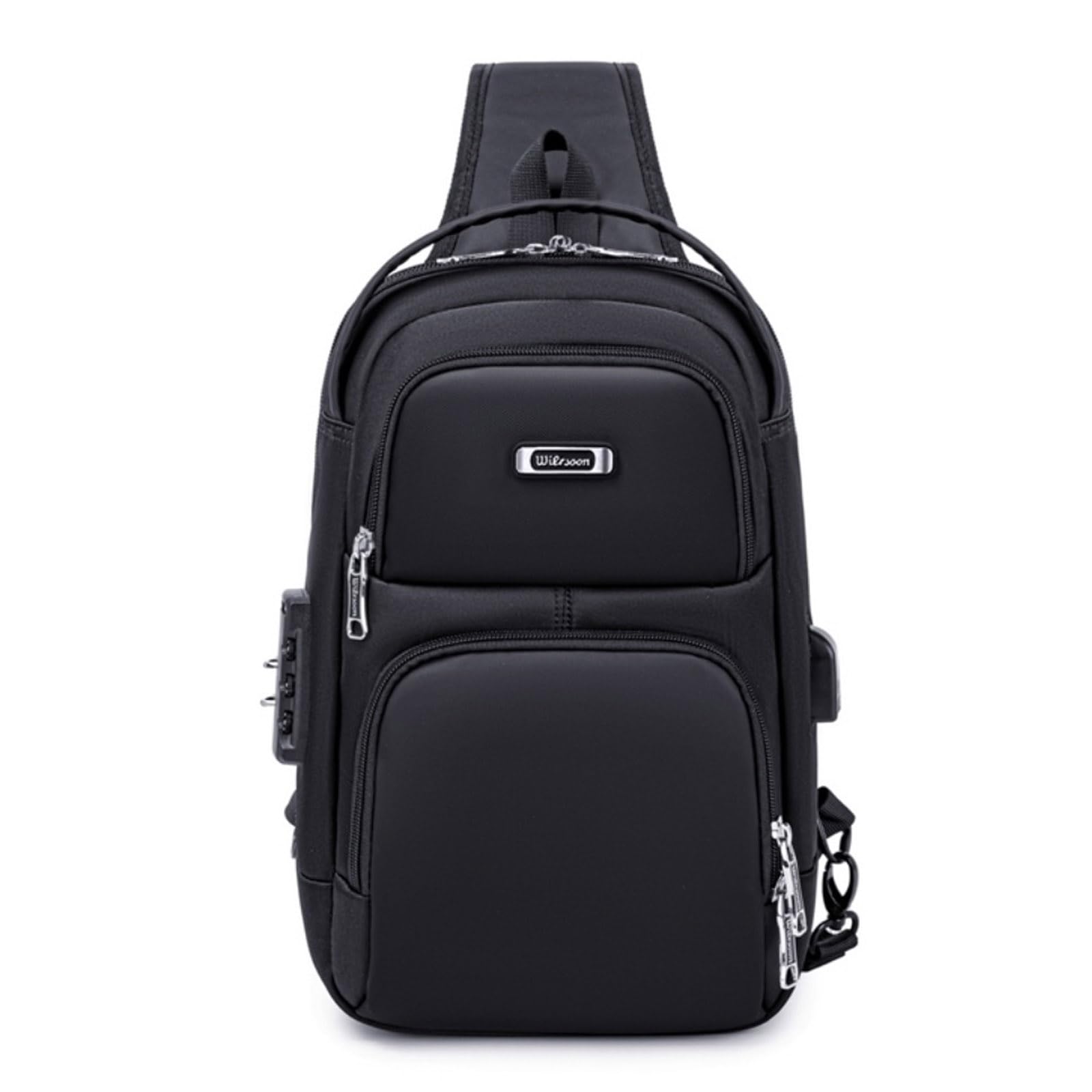 FANDARE Antifurto Business Zaino monospalla da uomo Borsa a tracolla Borsello con porta di ricarica USB Borse a spalla Multifunzionale Borse Messenger per Ufficio Lavoro Insegnanti Viaggio Sling Bag