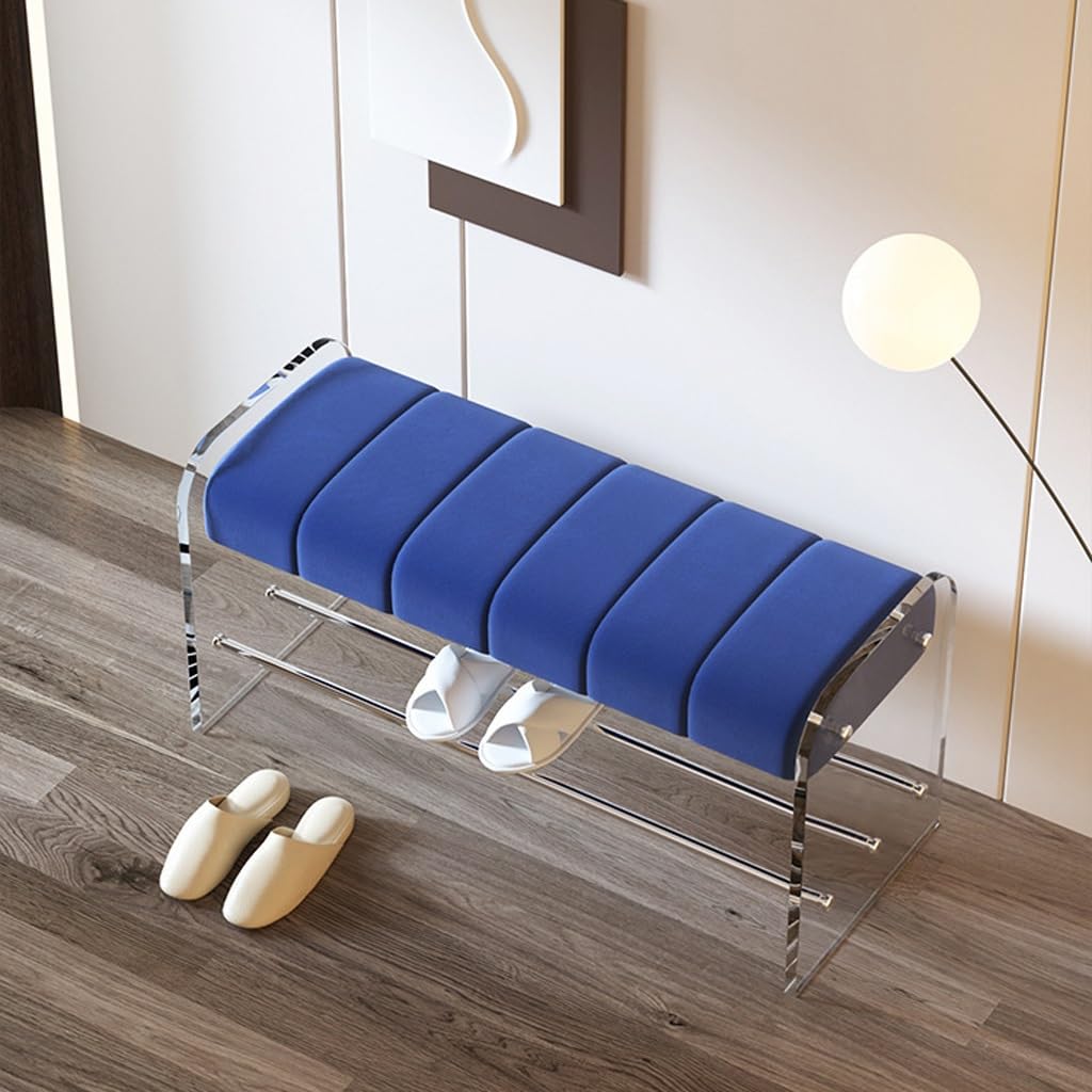 Panca Portascarpe da Ingresso Sgabello cambiascarpe creativo di lusso leggero panca in acrilico trasparente camera da letto guardaroba semplice porta di casa con sgabello for scarpe Panca Portascarpe
