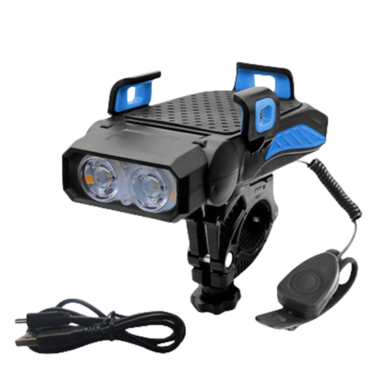 pikfein RadGenie Smart 4-in-1: Die Innovative Fahrrad Handyhalterung USB wiederaufladbare LED Fahrradscheinwerfer, IPX4 Regenschutz, für alle Fahrräder