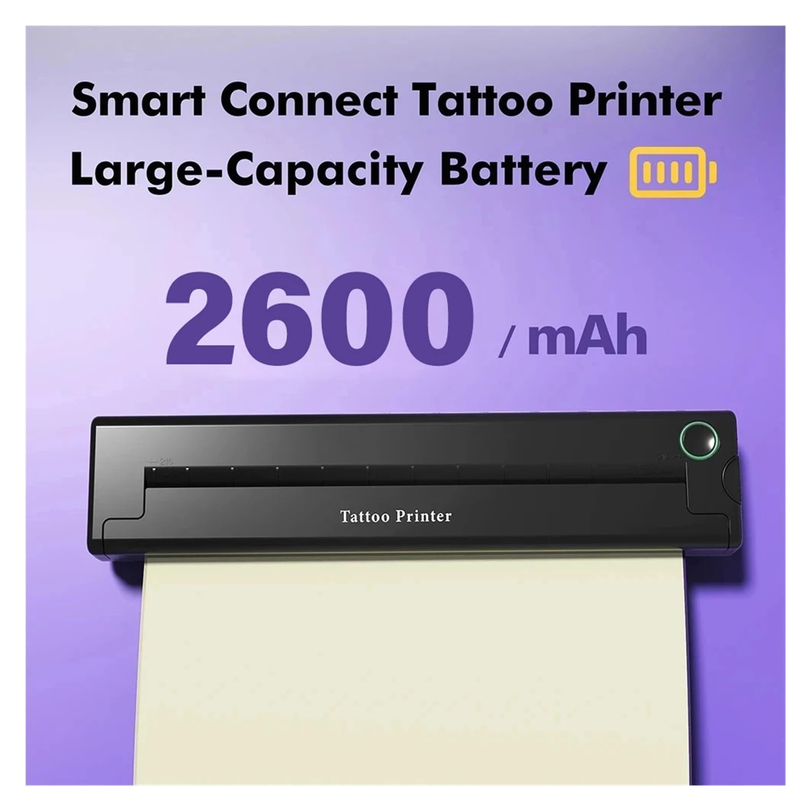 Scanner portatile, Mini stampante termica portatile A4 Stampante for documenti multifunzione for tatuaggi Stampa Bluetooth HD