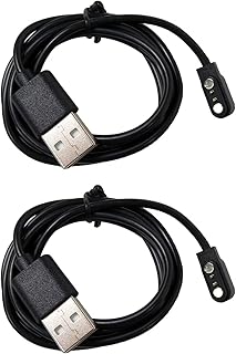 2 Pack Smart Watch Charger with 2-Pin Universal USB Data Charging Cable Magnetic Charger Compatible for Willful SW021/SW021/SW025/SW01/SW023