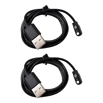 2 Pack Smart Watch Charger with 2-Pin Universal USB Data Charging Cable Magnetic Charger Compatible for Willful IP68, Black