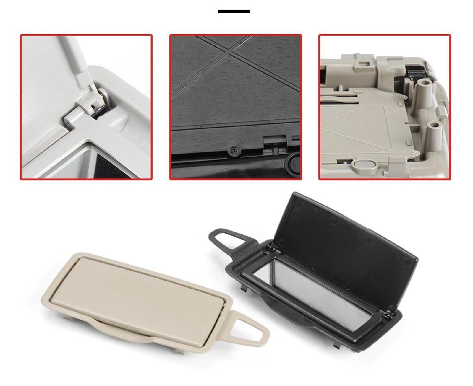 Auto Links Rechts Sonnenschutz Visier Make-Up Kosmetik Spiegel Abdeckung 964005DH1A 964015DH1A Für Infiniti Q30 Q30S QX30 2016-2019(Titanium Right)