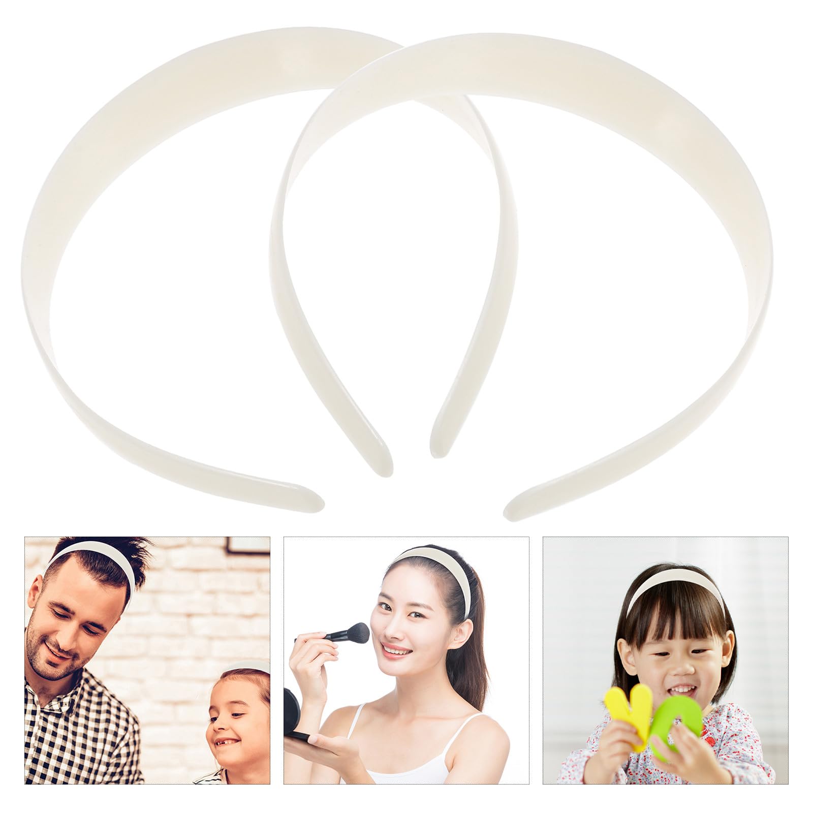 Healeved 50pezzi Fascia per Capelli Semplice in Plastica Cercchietto per Capelli senza Denti da Donna Decorazioni e Uso Quotidiano