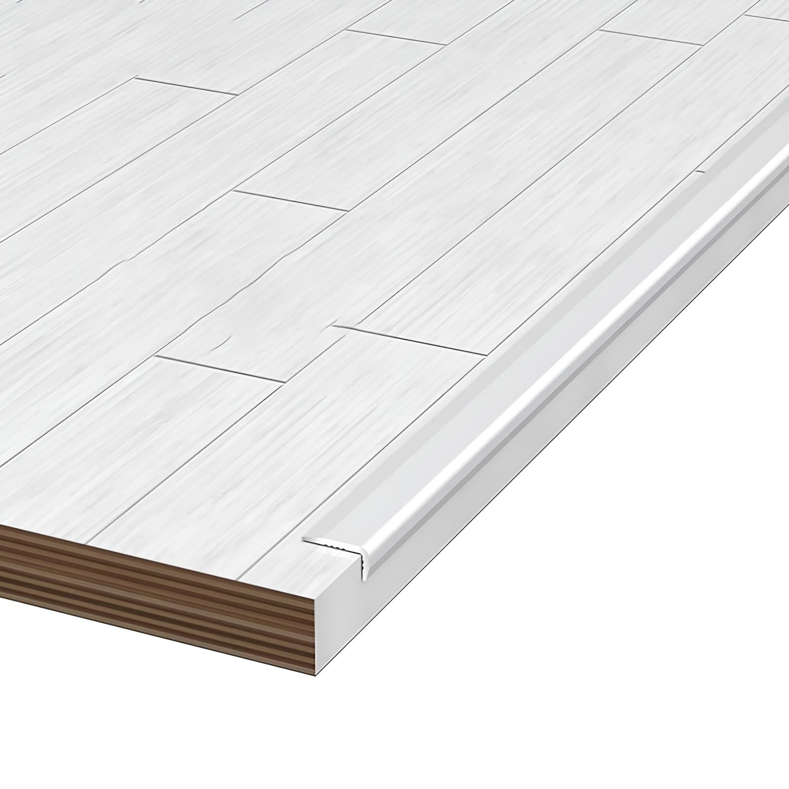 Coayuou Tile Trim Aluminum Corner Protection Profile 90cm* 3 Pcs Edge Protector Ideal for Floor & Wall Edges, Waterproof, Durable & Easy to Install Ideal for Home/Office(Wasserkastanienweiß,4cm*1cm)