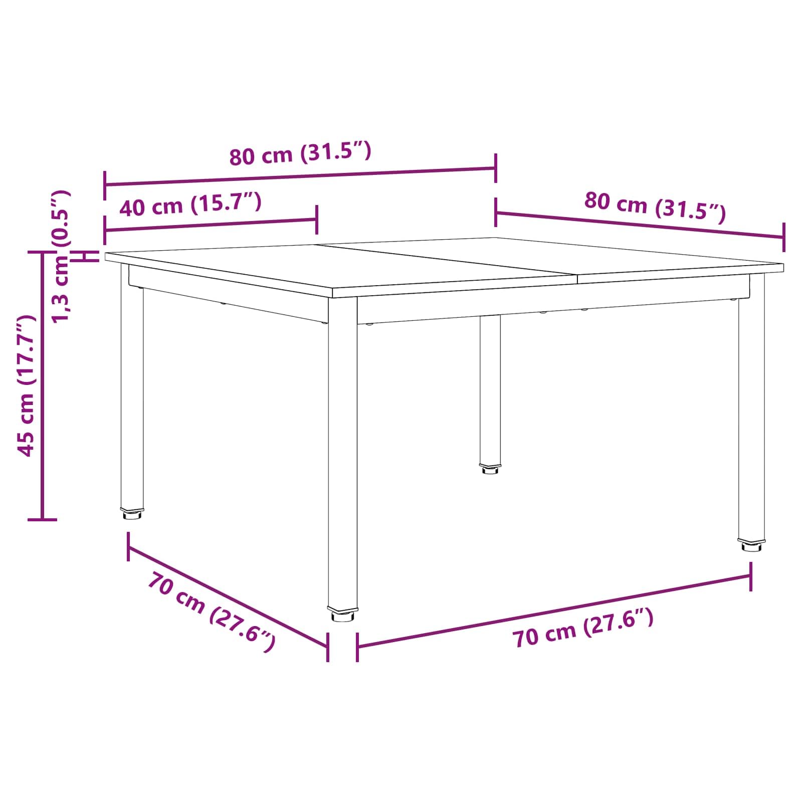 Stolik kawowy naturalny, 80 x 80 x 45 cm, lite drewno sosnowe, nowoczesny stół do salonu, stolik pomocniczy, sofa, meble