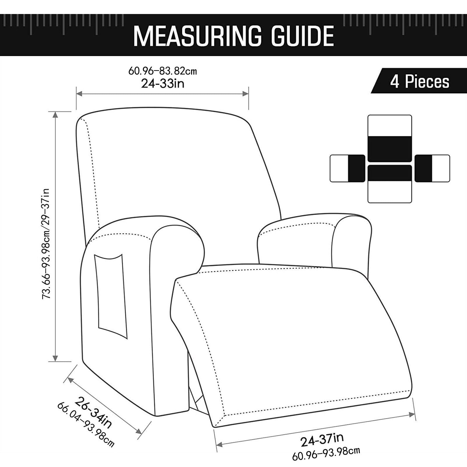 Copripoltrona Fodera Per Poltrona Da Casa Antipolvere Copripoltrona Per 1/2/3 Posti Antiscivolo Copri Poltrona Relax Reclinabile Elasticità Per Salotto(1-seater,Coffee)