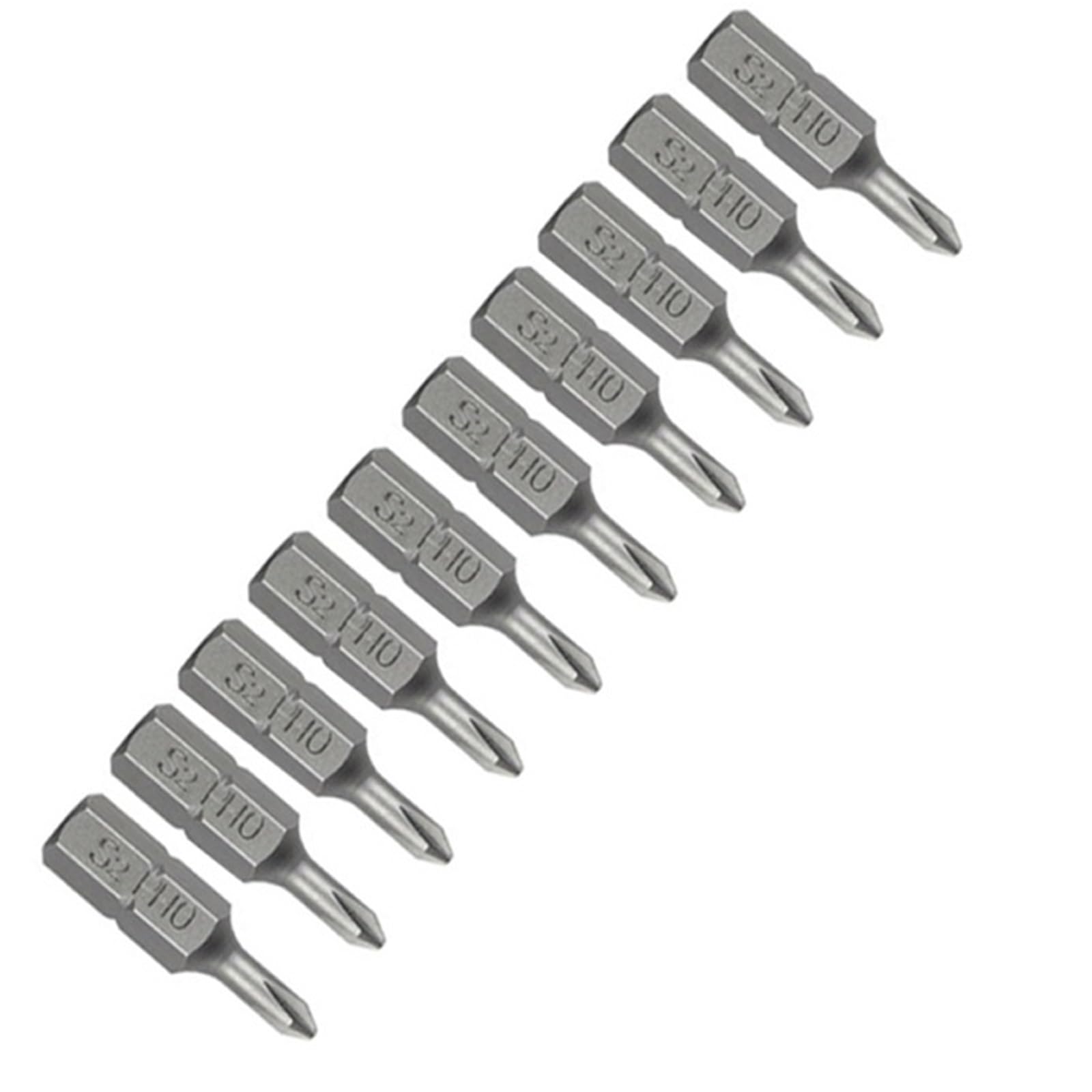 1 Inch PH0 PH1 PH2 PH3 Phillips Screwdriver Bit Set S2 Steel 1/4 6.35mm Hex Shank Electric Bits for Power Tools Easy to Carry(10PCS PH0 Set)
