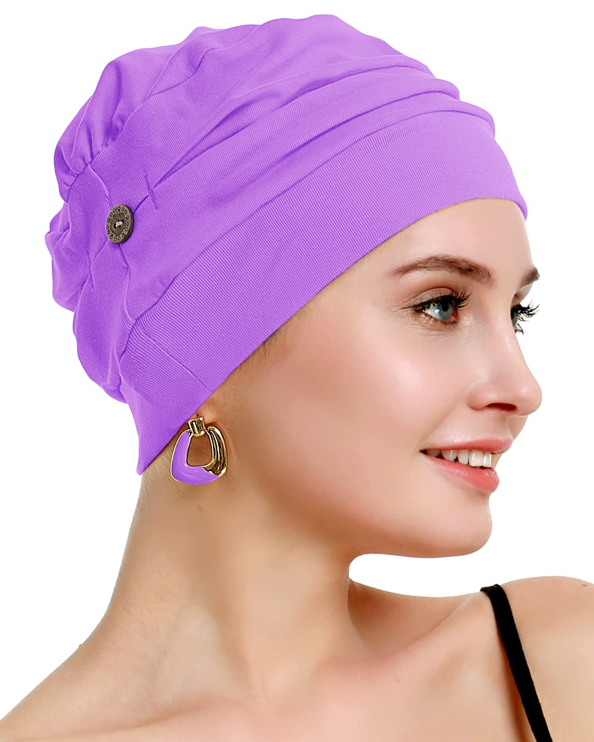 Osvyo Chemo Turbanti per donne cancro perdita capelli cappello – cotone leggero copricapo sigillato imballaggio, taglia unica