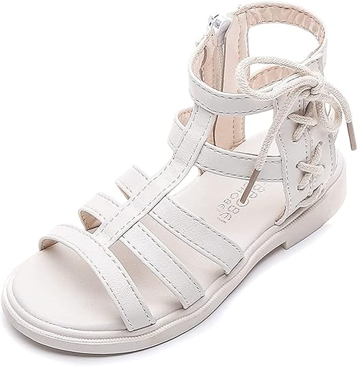 Amazon Co Jp キッズサンダル 女の子 グラディエーター サイドジッパー おしゃれビーチ スポーツサンダル ジュニア かわいい 子供靴 ブーツサンダル 通気性 滑り止め 旅行 通学 日常着用 ホワイト 15 5cm シューズ バッグ